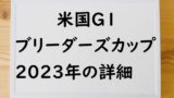 【2023年】ブリーダーズカップの日程⇒BCターフ日本時間や日本馬の出走予定