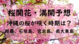 【2024】沖縄の桜開花予想と桜満開予想情報！那覇・石垣島・宮古島はいつから？