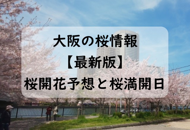 【2024年】大阪の桜開花予想と桜満開予想情報！大阪に桜が咲く時期と見頃はいつ？