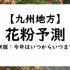 【2024年】九州の熊本・鹿児島の花粉情報！花粉予測と予報！いつからいつまで？