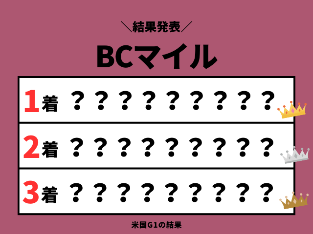 【BCマイル】2025年の結果！払い戻しとレース成績！掲示板内・配当・着順