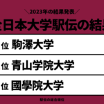 【全日本大学駅伝】2023年の結果や順位！速報と区間記録（1区から8区の区間賞）