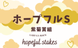 【ホープフルステークス】紫菊賞組の成績は?過去10年の傾向(1勝クラス)