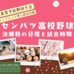 【選抜高校野球】2026年の決勝戦の試合日程と時間！センバツの決勝トーナメント表