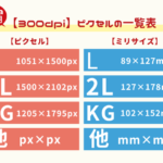 【解像度300dpi】L・2L判の写真ピクセル変換表!スマホ写真のキャンバス設定