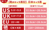 【靴のサイズ表記】女性用の海外サイズ一覧表！cm（US・UK・EU・中国・韓国）