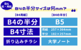 【B4の半分】コピー用紙サイズは何？（寸法・mm・印刷の縮小倍率など）