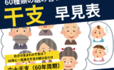 【干支】十干十二支の60種類早見表！六十干支（60年周期）の組み合わせ一覧