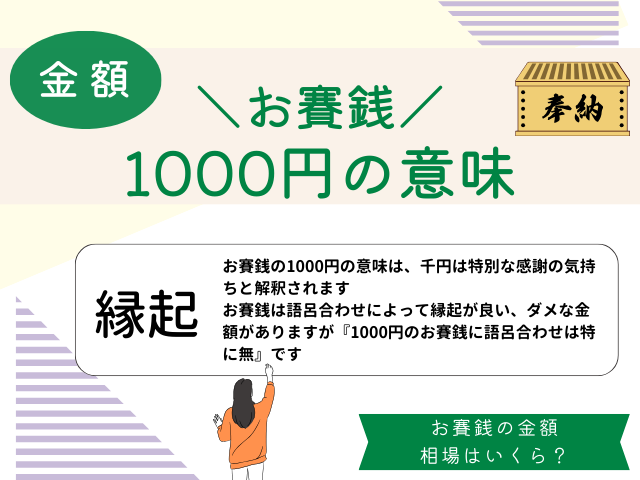 【お賽銭】1000円の意味は？千円は特別な感謝の気持ち（語呂合わせはなし）