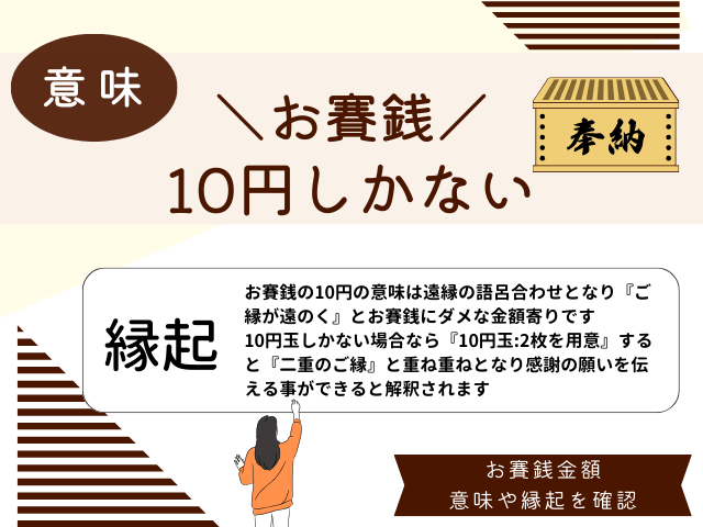 【お賽銭】10円の意味は?縁起は遠縁!10円玉しかない場合の対処法