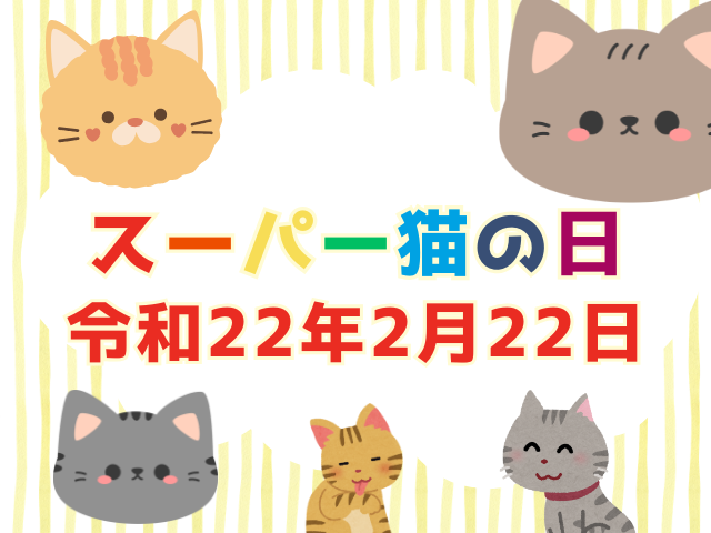 スーパー猫の日とは?次はいつ?2月22日に『2』が他にある猫の日は『令和22年』