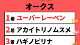 【オークス】2021年の結果!払い戻しとレース成績!優駿牝馬の掲示板・配当・着順